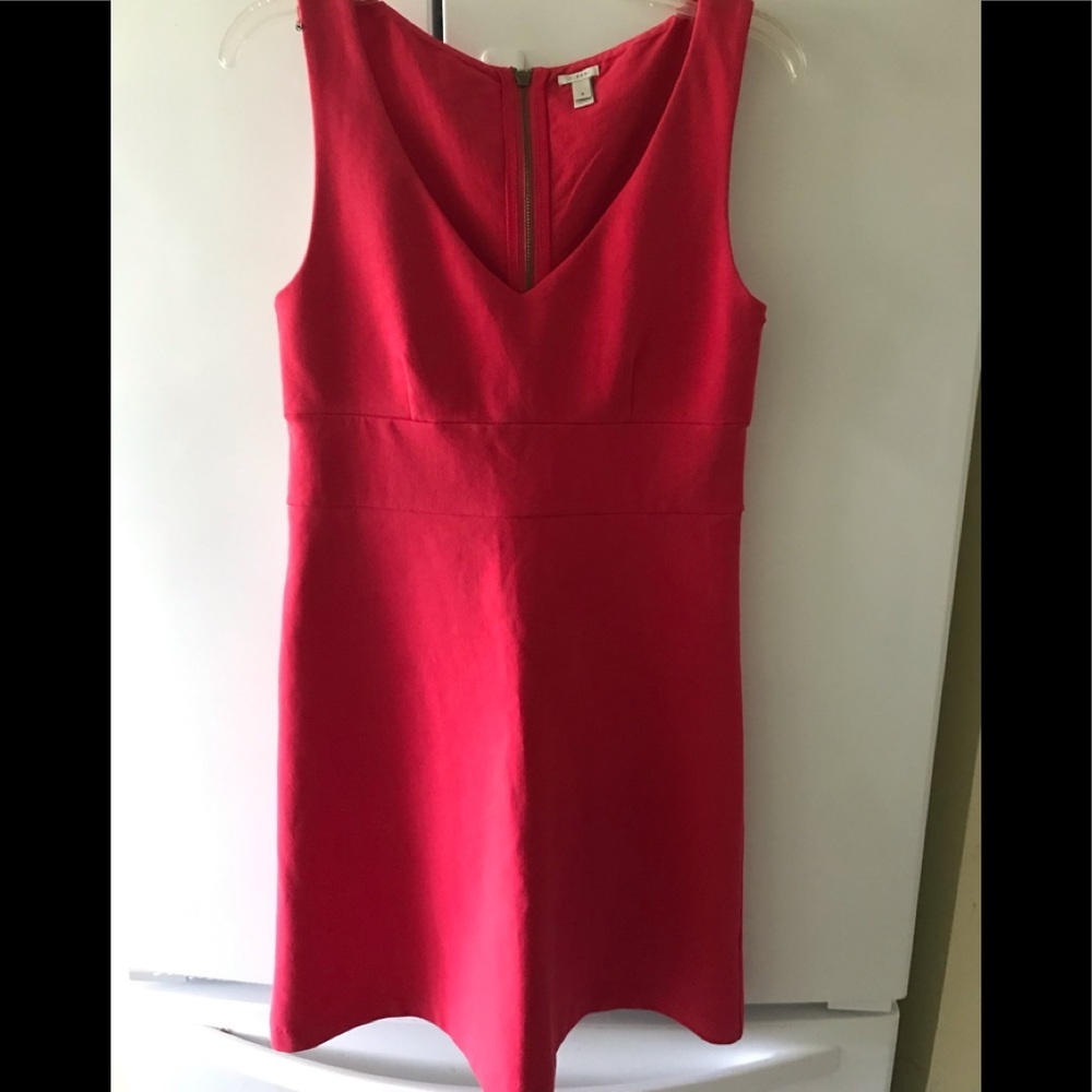 J.Crew A-line Sleeveless Dress Cotton Blend Shift Fit Flare Zip Stretch V Neck M